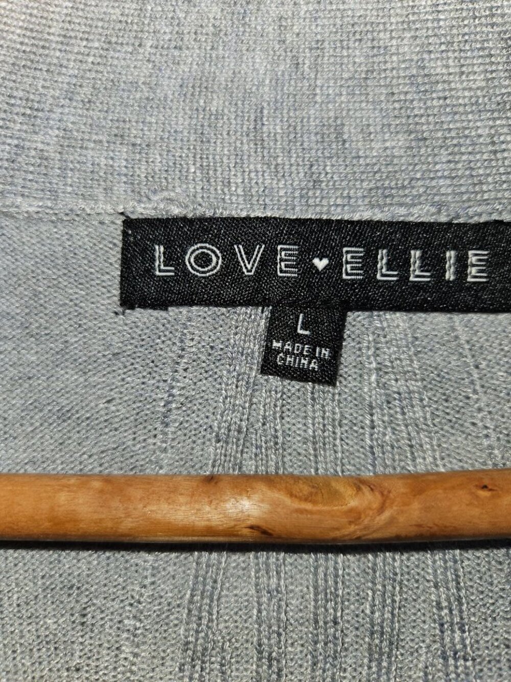 Love Ellie Long Open Front Knit Gray Cardigan Women Large - Picture 4 of 6